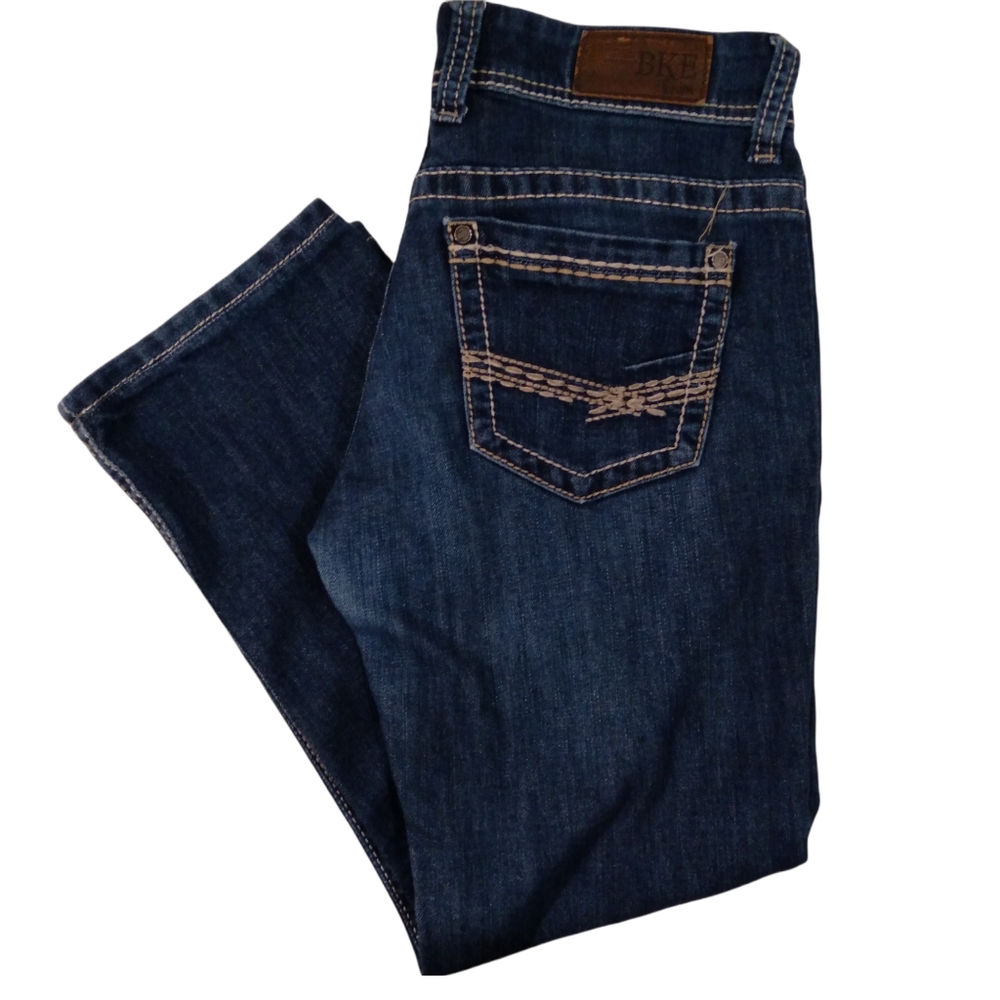 BKE mens 27L payton denim blue jeans 27x33.5 bootcut